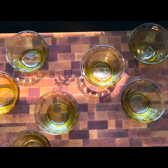 SOLD Vintage Set of 7 ForteCrisa Yellow Custard Cups ๐ - Picture 4 of 9